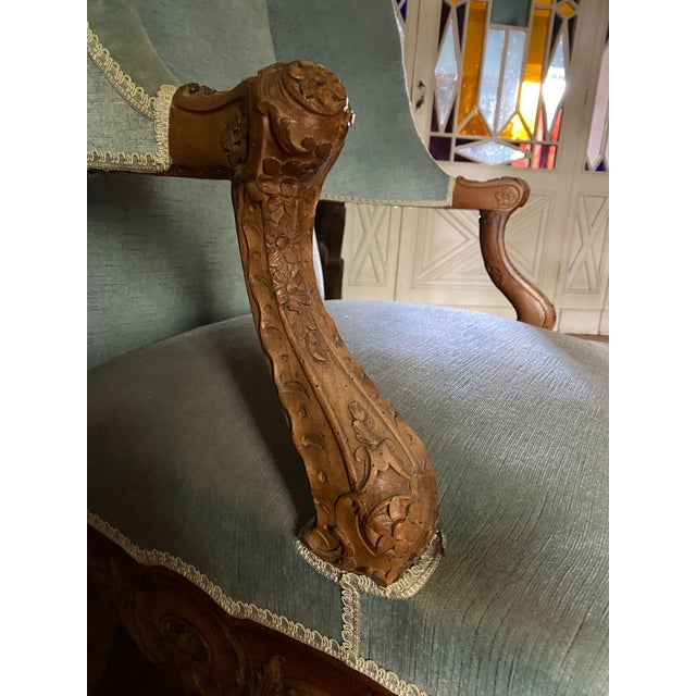 Large Louis XV Style Bergère Armchairs, 19th Century, Set of 2 For Sale - Image 6 of 12