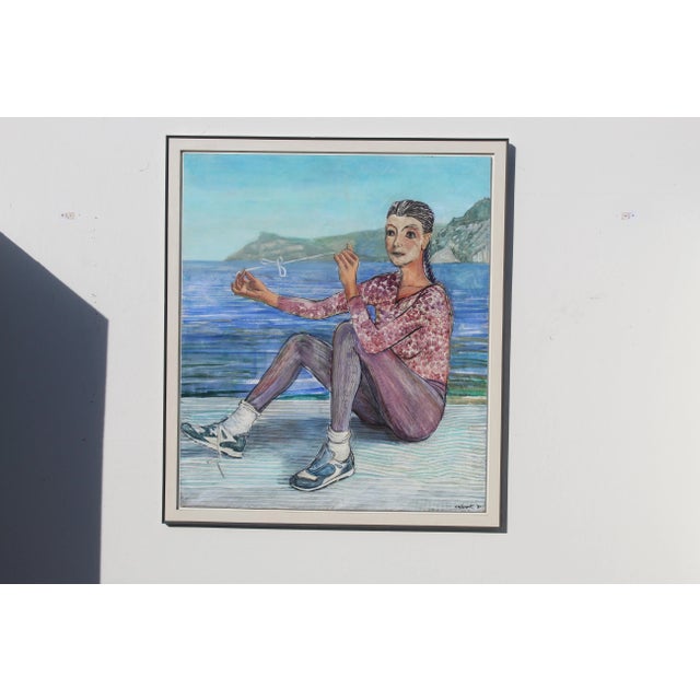 1980s Monumental Persian Artist Contemporary Art 6 Foot Painting by Milano Khzanjian For Sale - Image 10 of 13