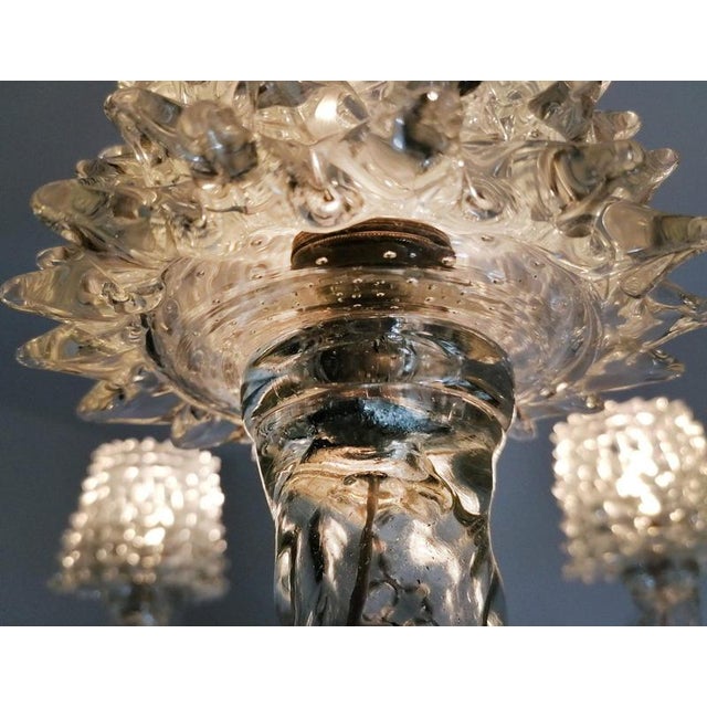 Mid-Century Italian Rostrato Murano Glass Chandelier from Ercole Barovier, 1940s For Sale - Image 9 of 13