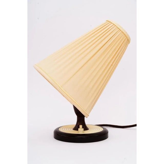 Mid-Century Modern Bakelite Table Lamp with Fabric Shade, Vienna, 1960s For Sale - Image 3 of 11