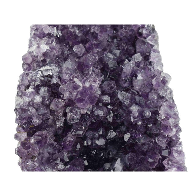 Natural Purple Amethyst Quartz Crystal Geode Cluster Stone Display Piece For Sale - Image 6 of 8