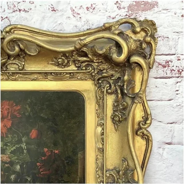 Floral Still Life Oil Painting, After Jan Van Huysum, Dutch (1682-1749) For Sale - Image 12 of 13