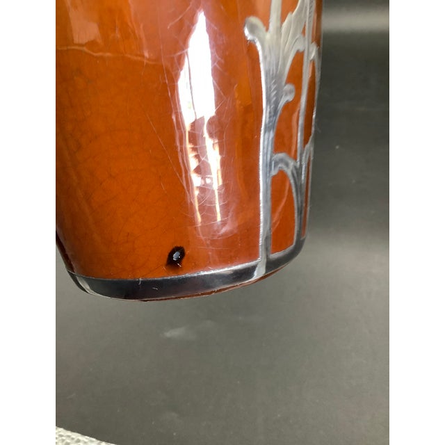 1910s Louwelsa Weller Silver Overlay Vase, Unsigned For Sale - Image 9 of 9