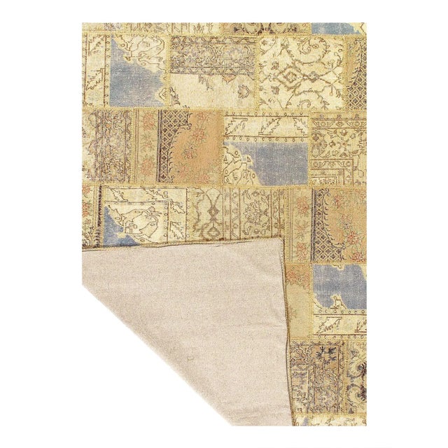 Pasargad Beige Turkish Patchwork Rug For Sale - Image 4 of 4