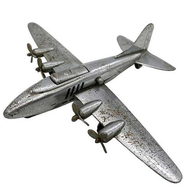 1940s 1940s Mid Century Chrome B-29 Superfortress Airplane Table Lighter by Hamilton For Sale - Image 5 of 8