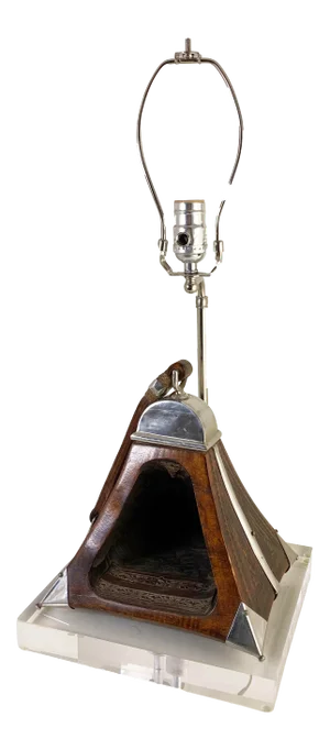Parade Stirrup From a Nobleman Made Into Table Lamp From Peru