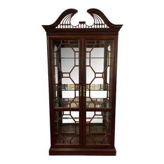 Vintage Chippendale Curio Display Case For Sale