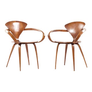 Norman Cherner for Plycraft Mid Century Arm Chairs - Pair For Sale