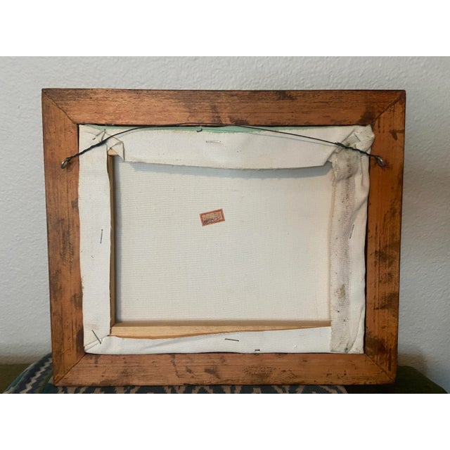 Textile Vintage Fall Countryside Landscape Oil Painting Signed by Artist For Sale - Image 7 of 7