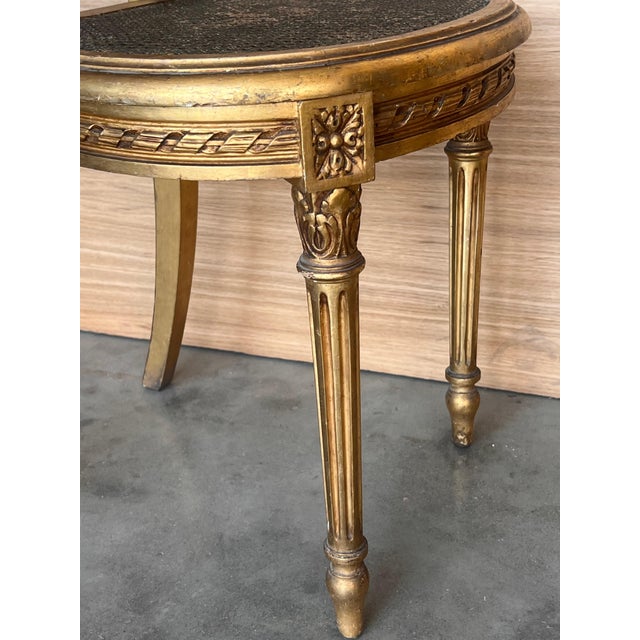 Pair of Early 20th Century French Louis XVI Style Gilted Dining Chairs with caned seats For Sale - Image 13 of 18