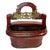 19th Century Traditional Chinese Red Lacquer and Gilt Gold Wooden Wedding Basket For Sale - Image 11 of 17