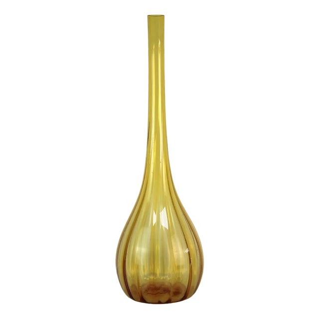 Large Yellow Crystal Vase For Sale