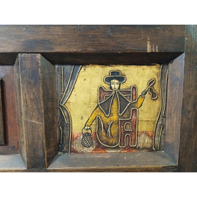 19th Century Antique Hand Painted Spanish Colonial Sideboard For Sale - Image 9 of 12
