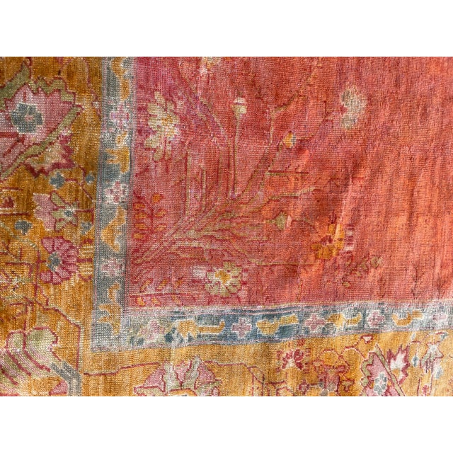 Red Antique Oushak Carpet, Most Decorative For Sale - Image 8 of 12