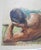 This is an exquisite oil painting on unstretched canvas titled Male at Rest by listed artist Robert Whitmore (American;...