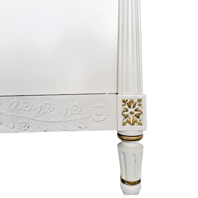 Mid-Century French Louis XVI Style Creme Peinte & Gilt Twin Cane Beds - A Pair For Sale - Image 14 of 18