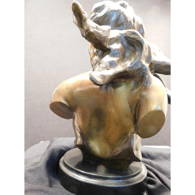 2000 - 2009 Frederick Hart the Muse Suite "Music" Bronze Sculpture With Granite Base For Sale - Image 5 of 9