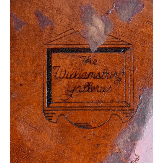 WIlliamsburg Galleries Mahogany Table Vintage Petite Queen Anne Pie Crust Round For Sale - Image 13 of 13