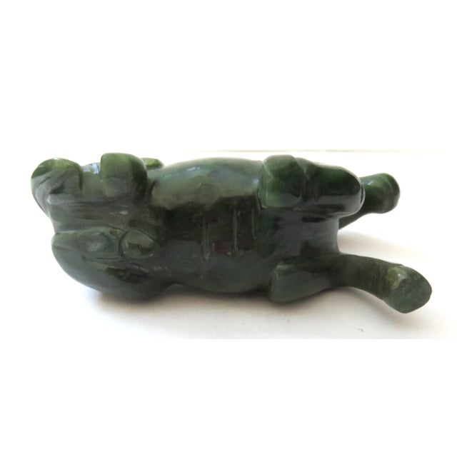 Late 20th Century Nephrite Canadian Dark Green Jade Horse Figurine For Sale - Image 4 of 7