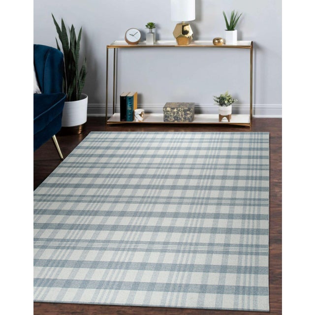 Textile 9x12 Handcrafted Vibrant Gray Geometric Modern Flatweave Wool Carpet Rug For Sale - Image 7 of 9