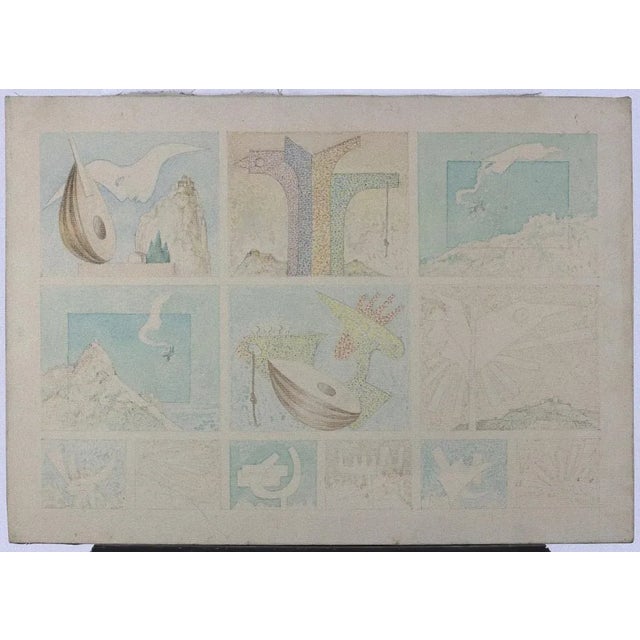 Leo Guida, Microworlds, Mixed Media on Canvas, 1970s For Sale - Image 4 of 4