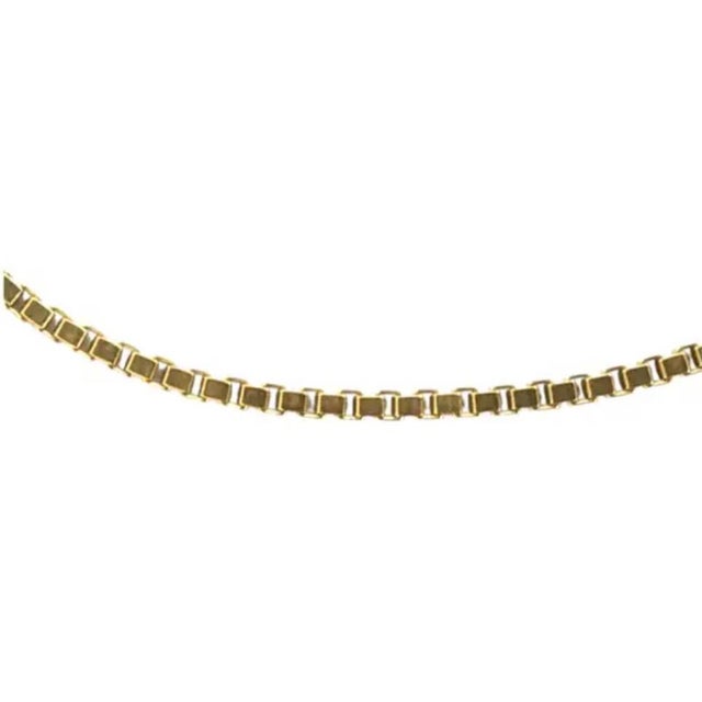 14k Yellow Gold Box Chain Necklace Vintage For Sale - Image 4 of 7