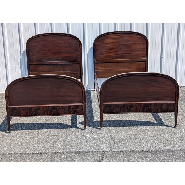 Wood Pair of Early-20th Century French Louis XV Style Twin Bed Frames For Sale - Image 7 of 14