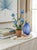 Hand-Crafted Metal Blue Botanical Arrangement in Aged Terracotta Pot For Sale - Image 12 of 12