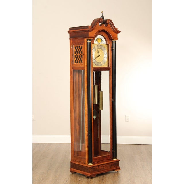 Colonial Mfg. Co. Five Tube Rosewood Case Grandfather Clock For Sale - Image 18 of 18