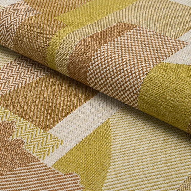 2020s Sample - Schumacher The City'S Silent Lines Indoor/Out Fabric In Chartreuse For Sale - Image 5 of 6