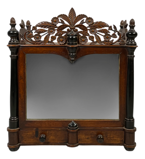 Italian 19th Century Style Wooden Table or Wall Cabinet with Mirror, 1930s
