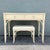 An elegant vintage Thomasville writing desk and matching low stool, beautifully crafted in a soft coastal cream finish...