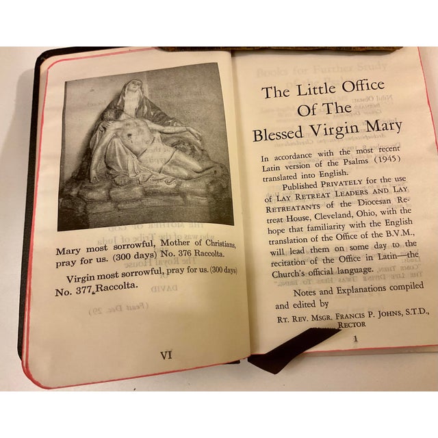 Mid 20th Century Vintage Catholic Prayer Book the Hours of Our Lady Little Office Blessed Virgin Mary For Sale - Image 5 of 9