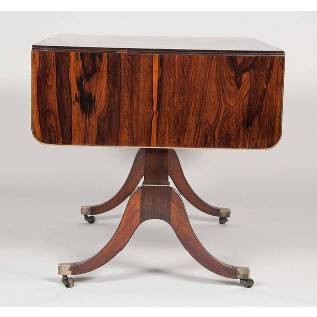 Brown Regency Rosewood and Brass-Mounted Sofa Table For Sale - Image 8 of 10