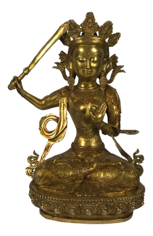 Chinese Art Gold Gilt Bronze Sitting Buddha