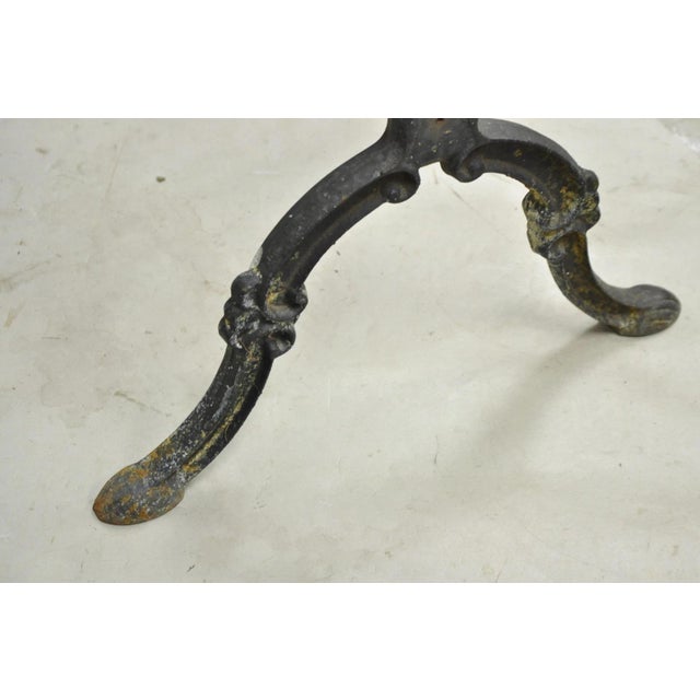 Antique French Victorian Cast Iron Pastry Table Base Marble Top Console Table For Sale - Image 10 of 18