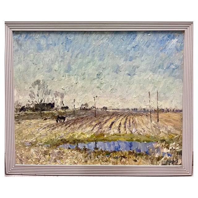 Georgij Moroz, Countryside Landscape, Oil Painting, 2007 For Sale