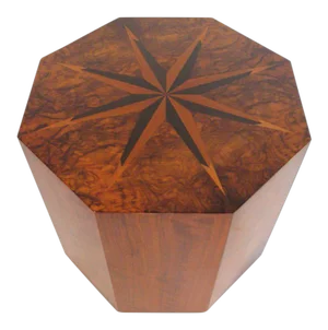 1950s Mid-Century Modern Andrew Szoeke Faceted Walnut Octagonal Side Table