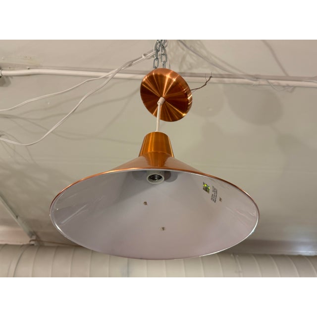 Copper Pendant With Copper Canopy For Sale - Image 4 of 12
