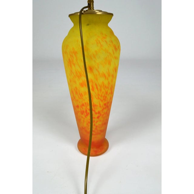 Red Art Nouveau Style Art Glass Table Lamp, 1970s For Sale - Image 8 of 12