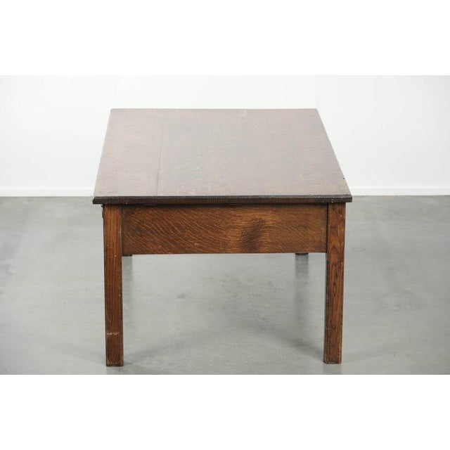Antique English Oak Coffee Table with Drawers, 20th Century For Sale - Image 6 of 15