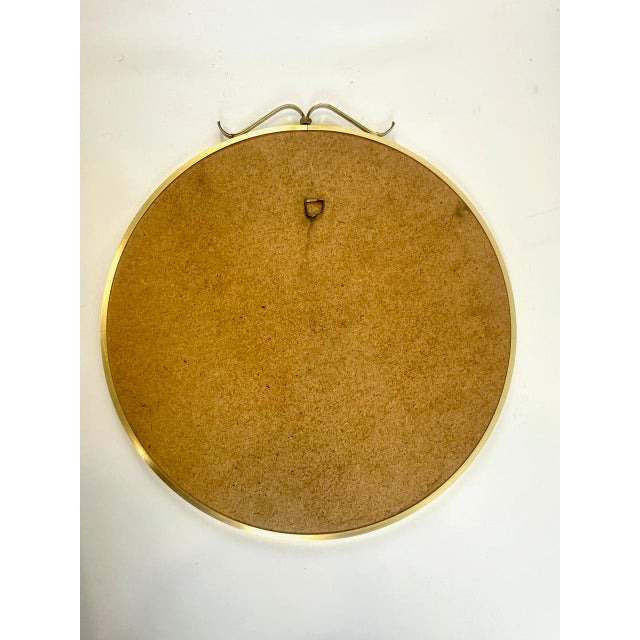 Metal Mid-Century Modern German Round Wall Mirror in Aluminium, 1970s For Sale - Image 7 of 9