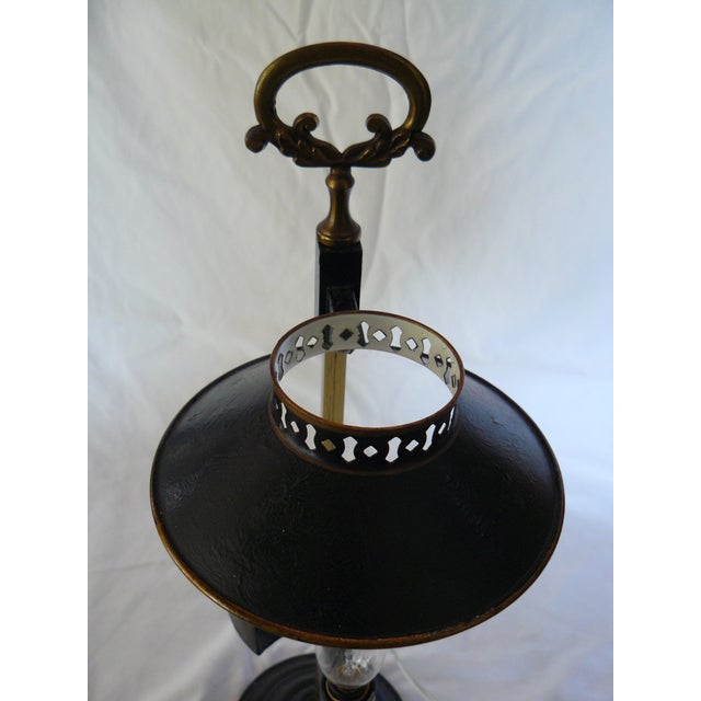 Vintage Tole Bouillotte Student Lamp For Sale - Image 9 of 9