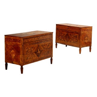 18th Century Lombard Neoclassical Chests of Drawers, Set of 2 For Sale
