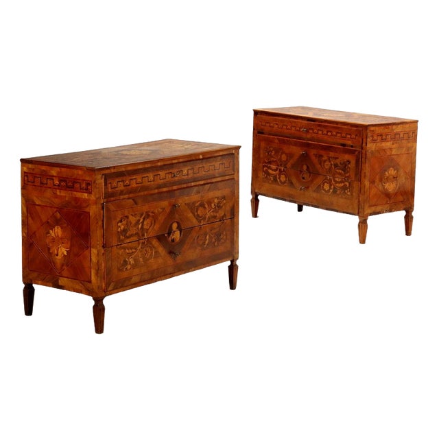 18th Century Lombard Neoclassical Chests of Drawers, Set of 2 For Sale