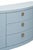 Matthew Izzo Home Paulina Light Blue Curved Front, Linen Wrapped Buffet With Satin Brass Drawer Pulls For Sale In New York - Image 6 of 10