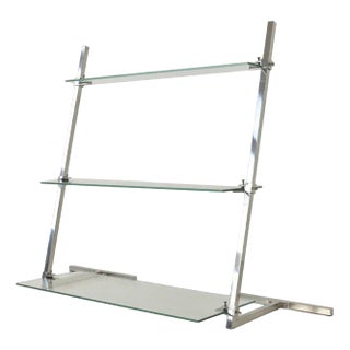 German Decoration Shelf in Steel Tube and Glass, 1930s For Sale