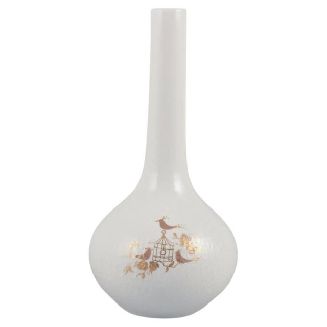 Narrow-Necked Vase in Porcelain by Bjørn Wiinblad for Rosenthal, 1980s For Sale - Image 9 of 9