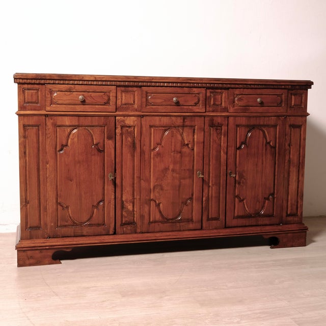 Italian Walnut Credenza, 1950s For Sale - Image 9 of 18