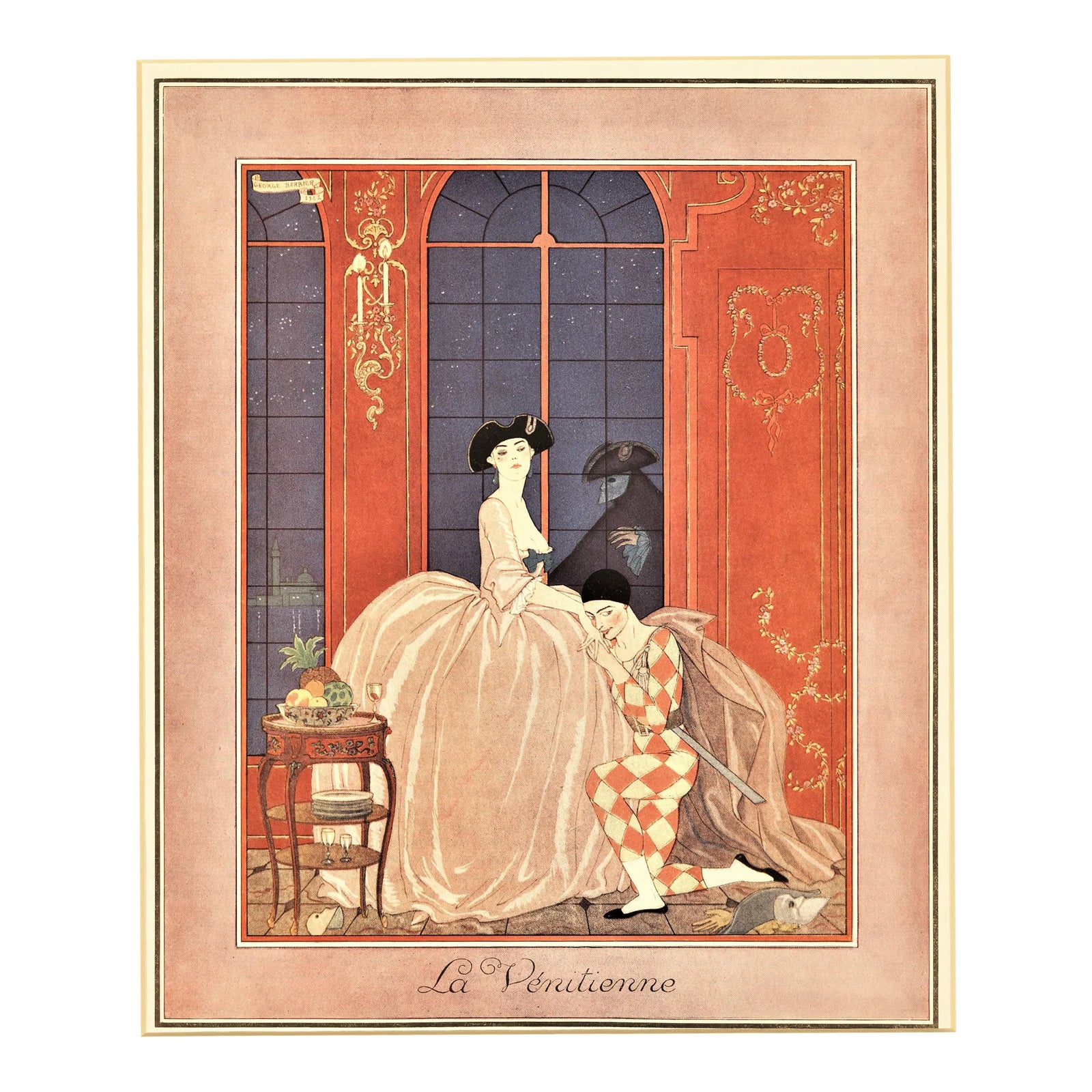 1921 French Art Deco Theater and Costume Design Lithograph quot La